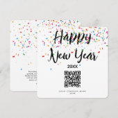 Happy New Year Corporate Business QR Code Holiday (Voorkant / Achterkant)