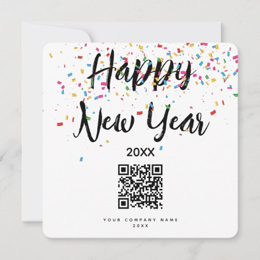 Happy New Year Corporate Business QR Code Holiday (Voorkant)