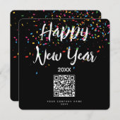 Happy New Year Corporate Business QR Code Holiday (Voorkant / Achterkant)