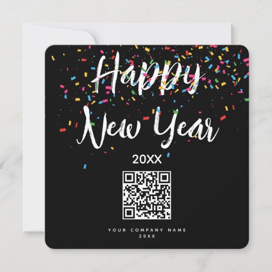 Happy New Year Corporate Business QR Code Holiday (Voorkant)