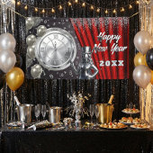 Happy New Year Countdown Silver and Red Spandoek