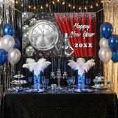 Happy New Year Countdown Silver and Red Spandoek