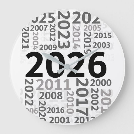 Happy New Year Countdown Wall Clock Grote Klok (Voorkant)