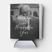 Happy new year couple photo name year black white  blikjeskoeler (Voorkant)