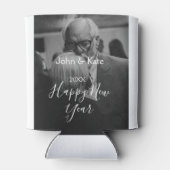 Happy new year couple photo name year black white blikjeskoeler (Achterkant)