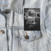 Happy new year couple photo name year black white button (Insitu)