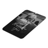 Happy new year couple photo name year black white  magneet (Linkerzijde)