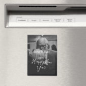 Happy new year couple photo name year black white  magneet (Insitu (Vaatwasser))