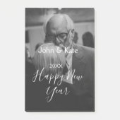 Happy new year couple photo name year black white  post-it® notes (Voorkant)