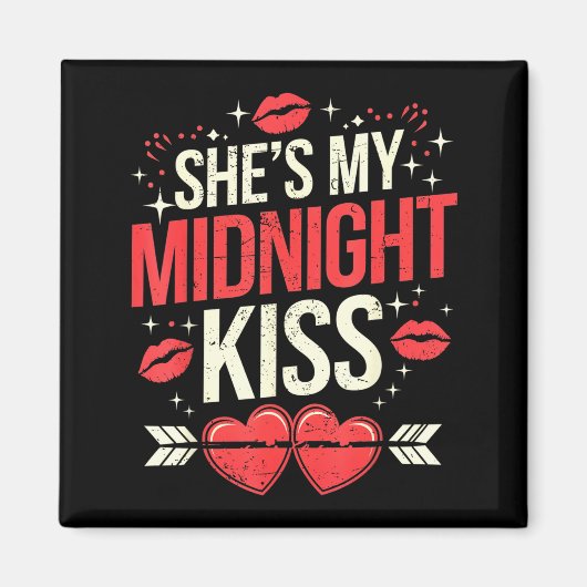 Happy New Year Couples She's My Midnight Kiss Vale Magneet (Voorkant)