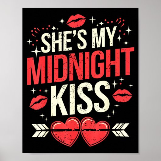 Happy New Year Couples She's My Midnight Kiss Vale Poster (Voorkant)