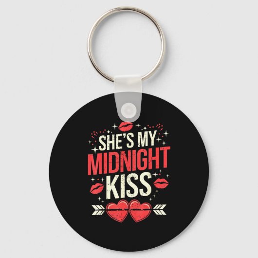 Happy New Year Couples She's My Midnight Kiss Vale Sleutelhanger (Voorkant)