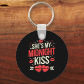 Happy New Year Couples She's My Midnight Kiss Vale Sleutelhanger (Voorkant)