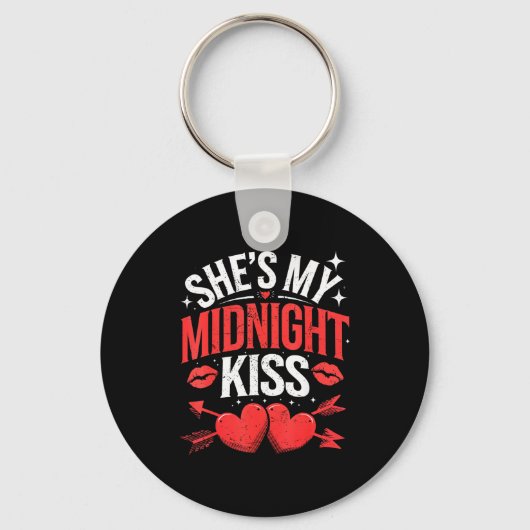 Happy New Year Couples She's My Midnight Kiss Vale Sleutelhanger (Voorkant)