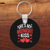 Happy New Year Couples She's My Midnight Kiss Vale Sleutelhanger (Voorkant)