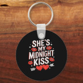 Happy New Year Couples She's My Midnight Kiss Vale Sleutelhanger (Voorkant)