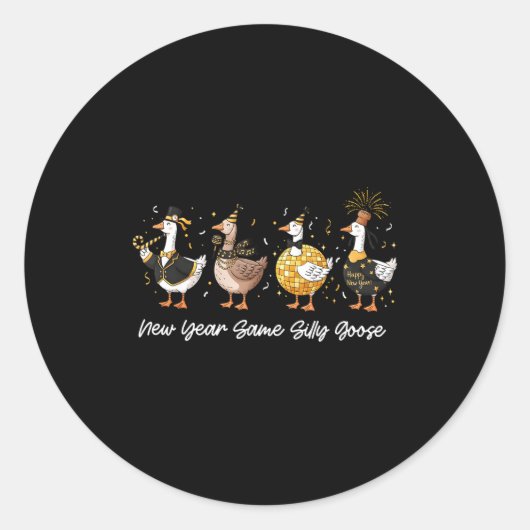 Happy New Year Crew 2026 New Year Silly Goose Matc Ronde Sticker (Voorkant)