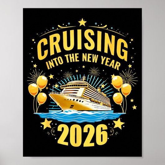 Happy New Year Cruise 2026 Party Trip Cruising Int Poster (Voorkant)
