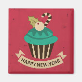 Happy New Year Cupcake Magnet (Voorkant)