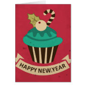 Happy New Year Cupcake Wenskaart (Voorkant)