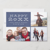 Happy New Year Custom Family-fotosjabloon Feestdagenkaart (Voorkant)