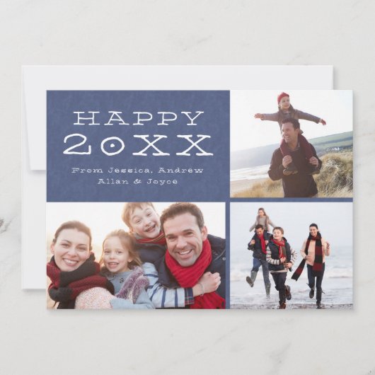 Happy New Year Custom Family-fotosjabloon Feestdagenkaart (Voorkant)