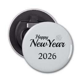 Happy New Year Custom Present Button Flesopener