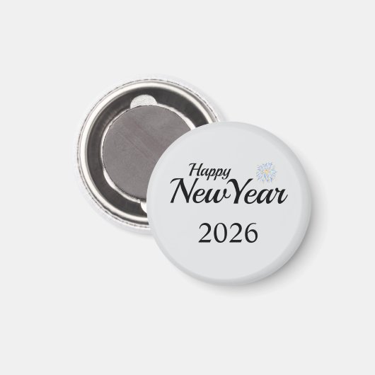 Happy New Year Custom Present Magneet (Voorkant / Achterkant)