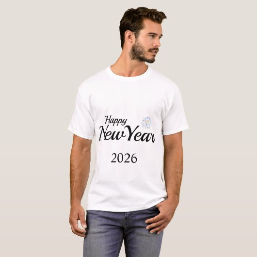 Happy New Year Custom Present T-shirt (Voorkant volledig)