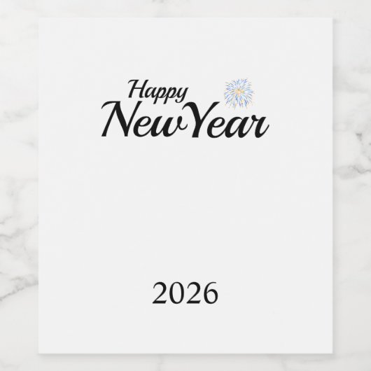 Happy New Year Custom Present Wijn Etiket (Enkel label)