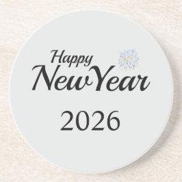 Happy New Year Custom Present Zandsteen Onderzetter