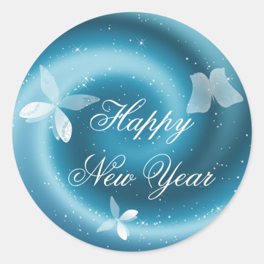 Happy New Year Customizable Sticker (Voorkant)