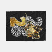 Happy New Year Cute Gold Disco Ball Bow New Year's Fleece Deken (Voorkant (Horizontaal))