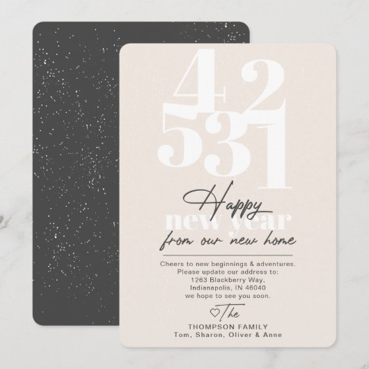 Happy New Year dan Countdown Bewegende Aankondigin Feestdagenkaart (Voorkant / Achterkant)