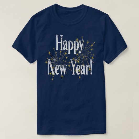 Happy New Year Day Eve Fireworks Hallo Holiday Par T-shirt (Design voorkant)