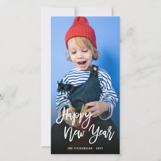 Happy New Year de Foto van de Calligrafie van het Feestdagenkaart (Voorkant)