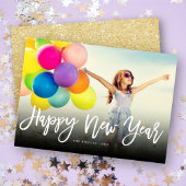 Happy New Year de Foto van de Calligrafie van het  Feestdagenkaart