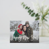 Happy New Year de Foto van de Calligrafie van het Feestdagenkaart (Staand voorkant)