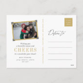 Happy New Year de Foto van de Calligrafie van het Feestdagenkaart (Achterkant)