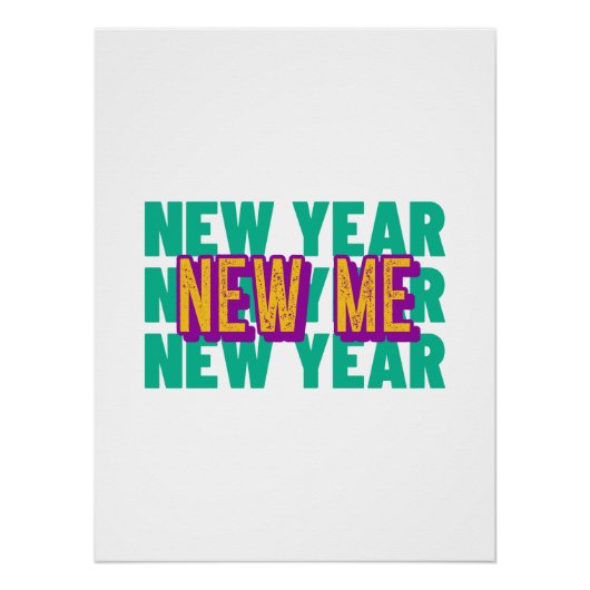 Happy New Year Design | Motivational Poster (Voorkant)