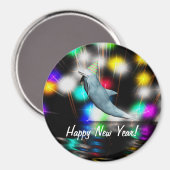 Happy New Year Dolphin Magneet (Voorkant / Achterkant)