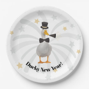 Happy New Year Duck Papieren Bordje