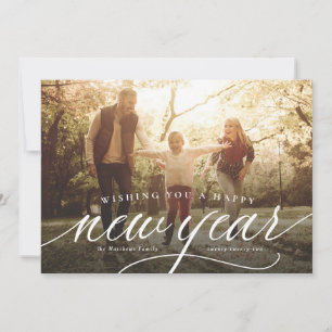 Happy New Year één foto elegant Feestdagenkaart