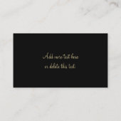 Happy New Year Elegant Chic Black en Gold Script Visitekaartje (Achterkant)