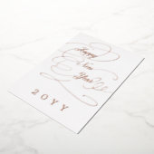 Happy New Year elegant script business corporate Folie Feestdagenkaart (Gedraaid)