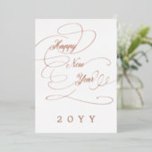 Happy New Year elegant script business corporate Folie Feestdagenkaart (Staand Voorkant)