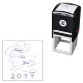 Happy New Year elegant script Zelfinktende Stempel (In situ)