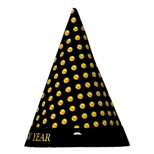 Happy New Year en Gold Polka Dots Feesthoedjes (Rechts)