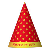 Happy New Year en Gold Polka Dots Feesthoedjes (Voorkant)
