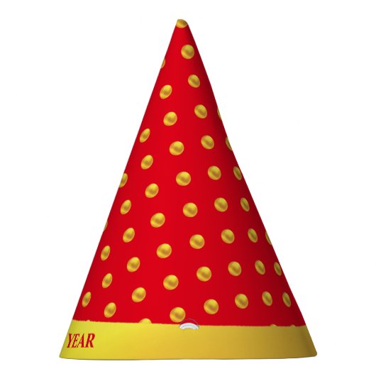 Happy New Year en Gold Polka Dots Feesthoedjes (Rechts)